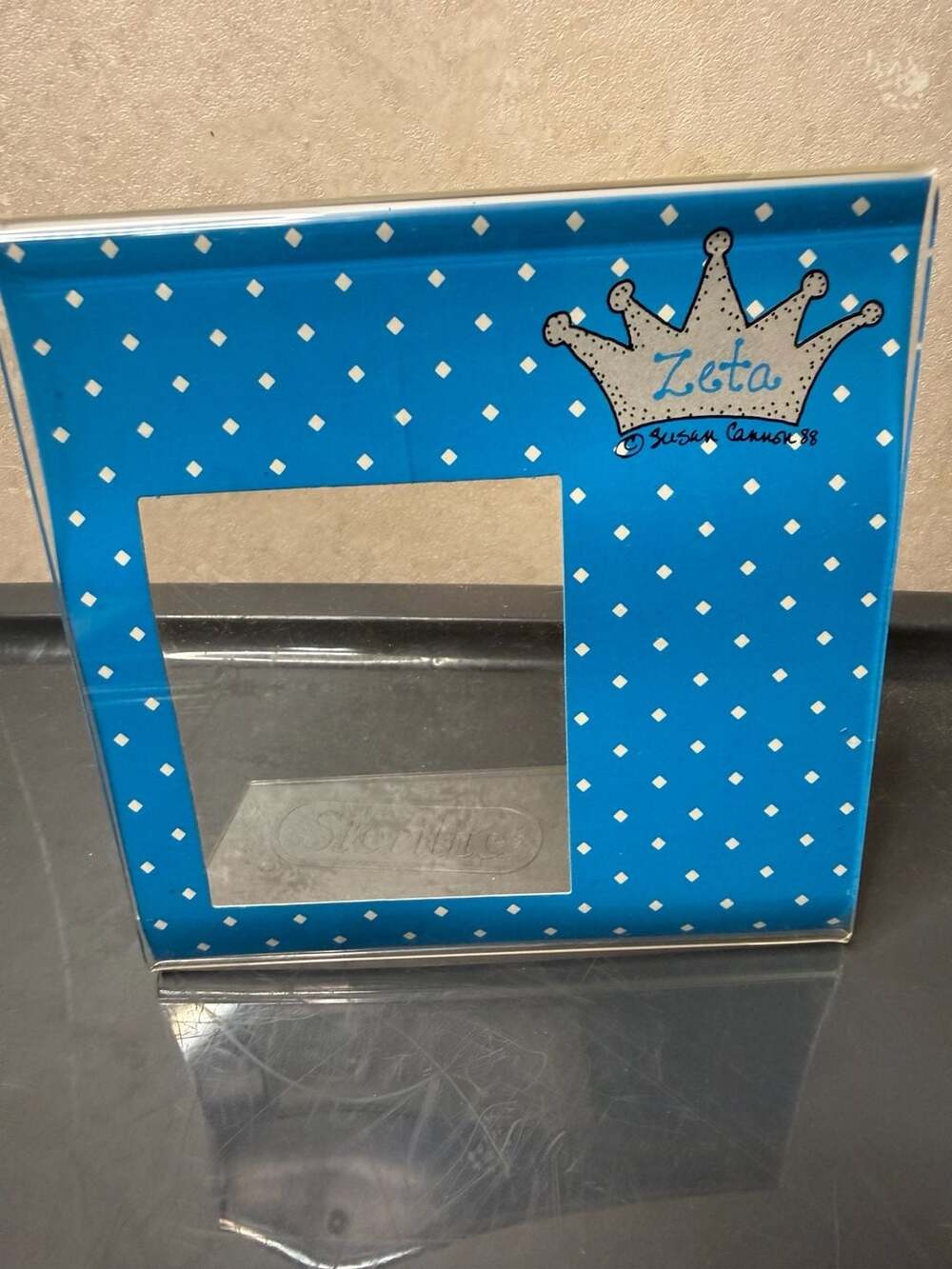 Susan Cannon 88 Blue Polka Dot Crown Zeta Acrylic Picture Frame